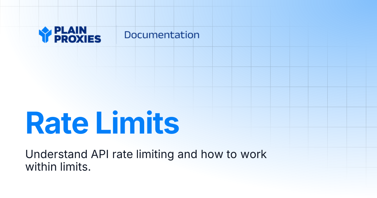 Rate Limits | PlainProxies